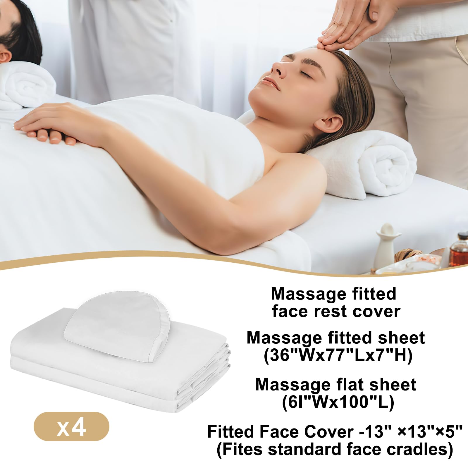 Bavlesfuire fitted sheet for massage tables offers snug elastic fit.