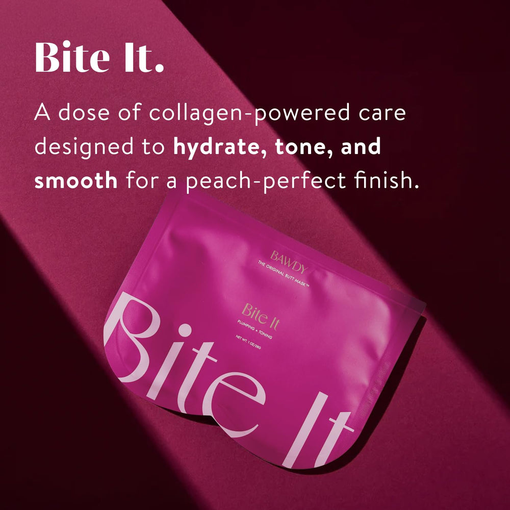 BAWDY Bite It butt mask hydrating formula on skin for a supple feel.