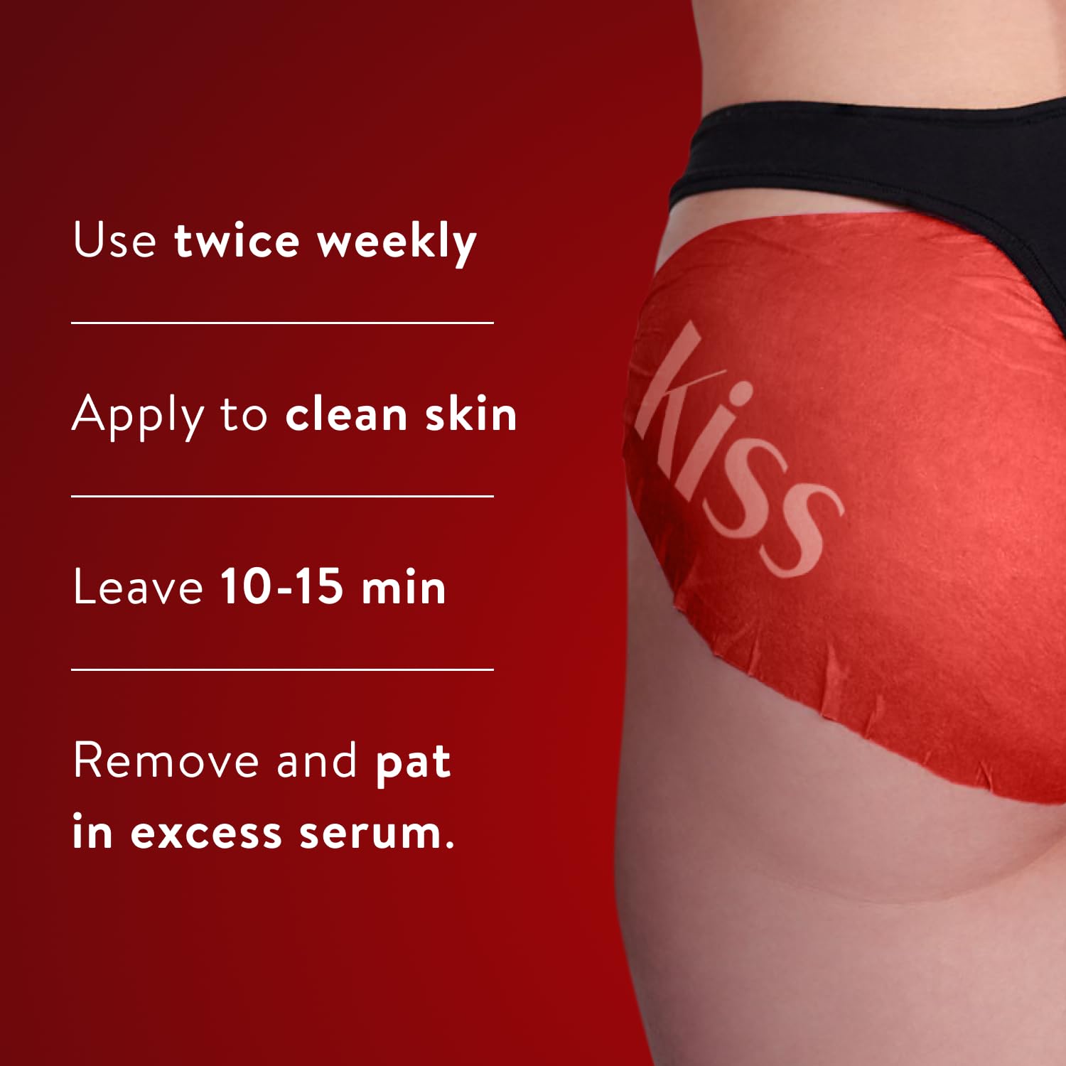 Packaging label highlights vegan, paraben-free ingredients on Kiss It Citrus Butt Mask.