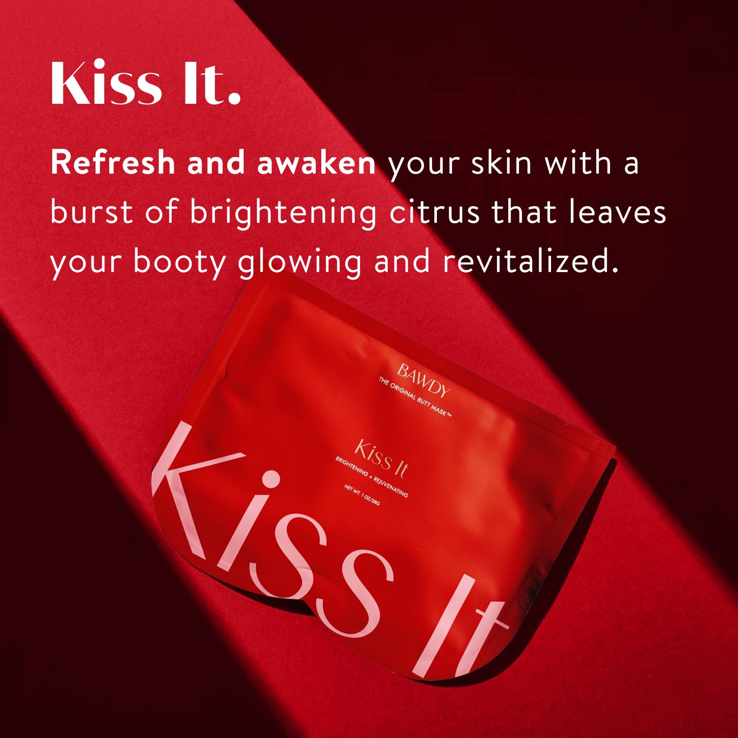 BAWDY Kiss It two sheets ready for targeted, one-per-cheek illuminating treatment.