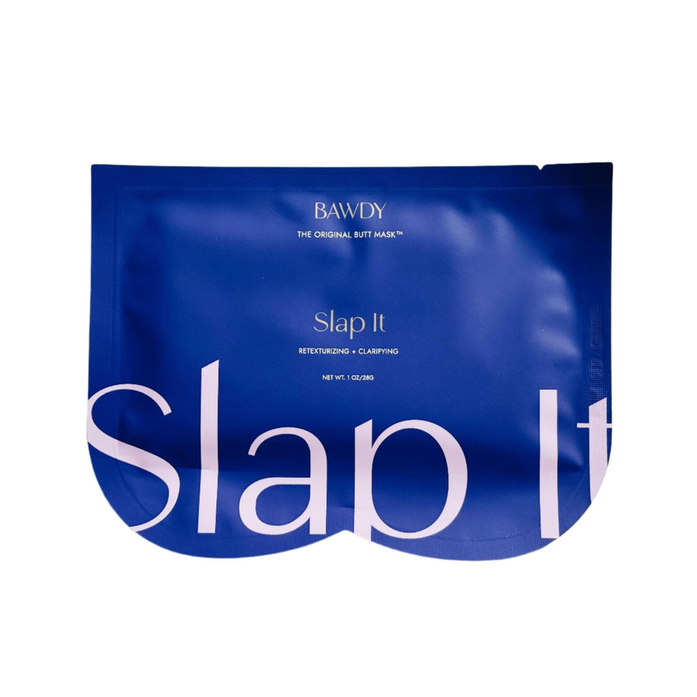 BAWDY Slap It butt mask packaging—detoxifying and texturizing benefits highlighted.