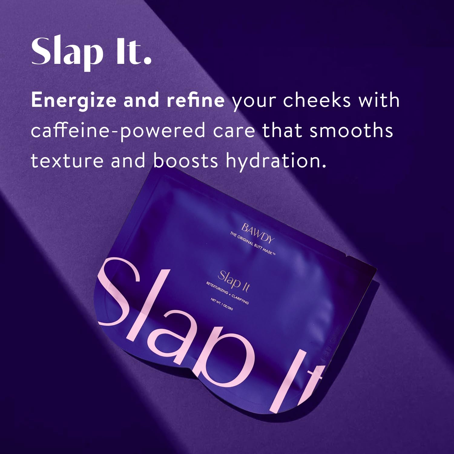 BAWDY Slap It butt mask sheets laid out for target cheek coverage.