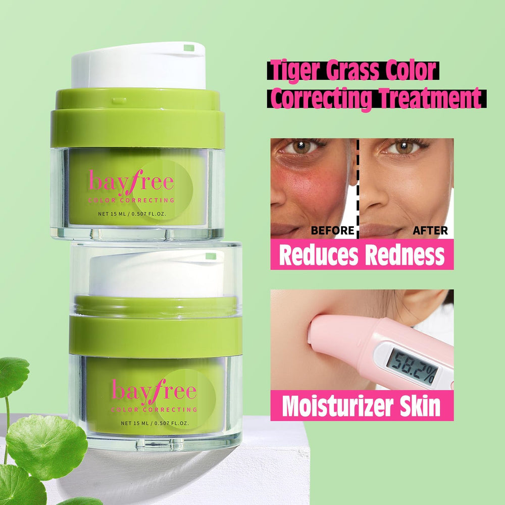 bayfree Cica Tiger Grass Color Correcting Treatment swatches show natural tint for even skin tone