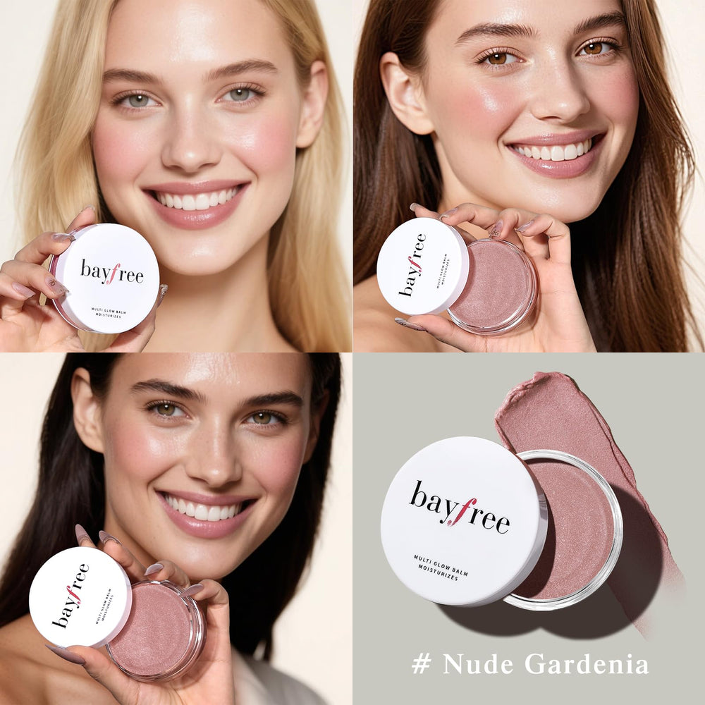 bayfree Multi Glow Balm cheek application demonstrates buildable color for natural blush