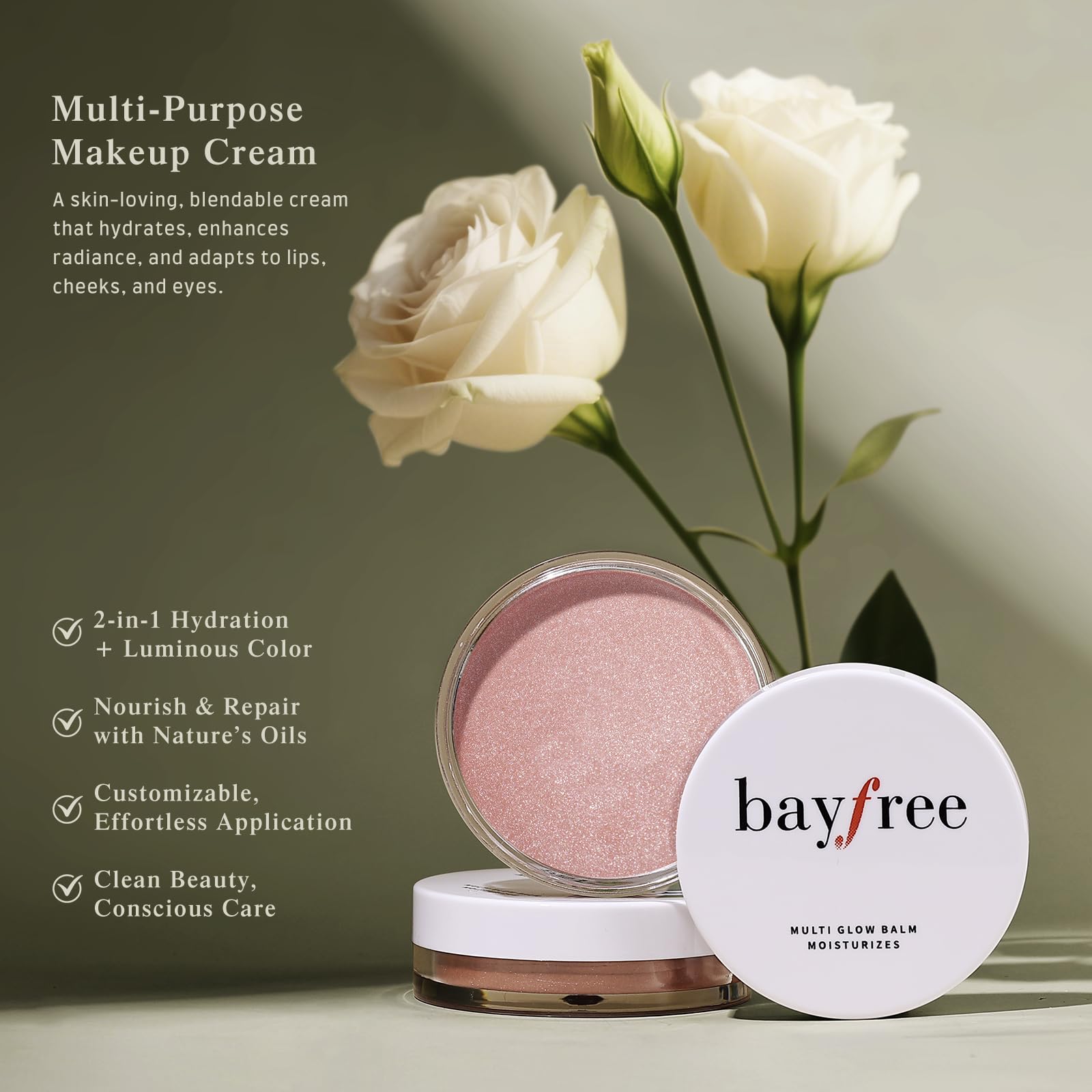 bayfree Multi Glow Balm eye glow on eyelids adds subtle luminosity