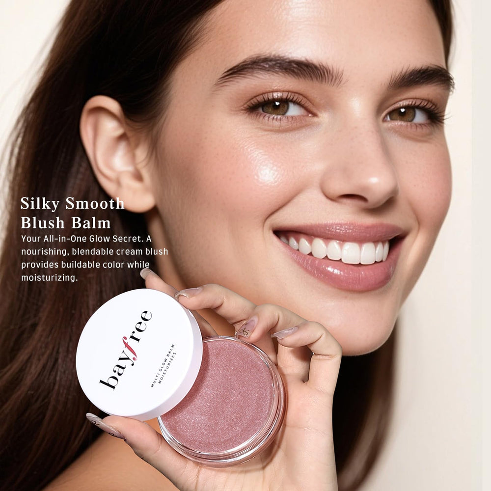 Bayfree Multi Glow Balm light-reflection shot captures radiant finish.