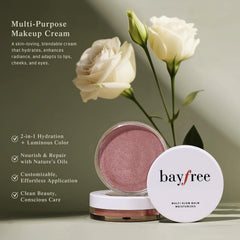 Bayfree Multi Glow Balm lip-color close-up highlights sheer kissable tint for lips.