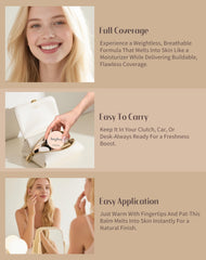 Bayfree tinted moisture foundation balm swatch on hand shows shade match and skin-like finish.