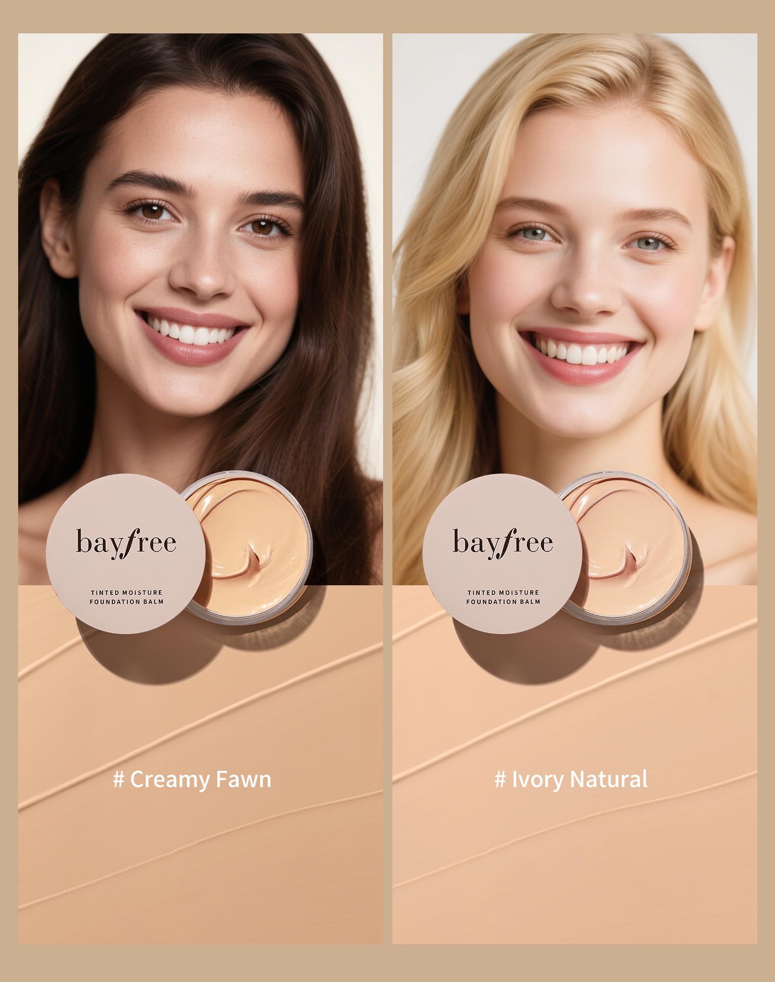 Bayfree tinted moisture foundation balm sweatproof-wear performs under heat and humidity.