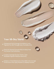 Bayfree tinted moisture foundation balm texture swirl demonstrates creamy, buildable coverage for natural skin.