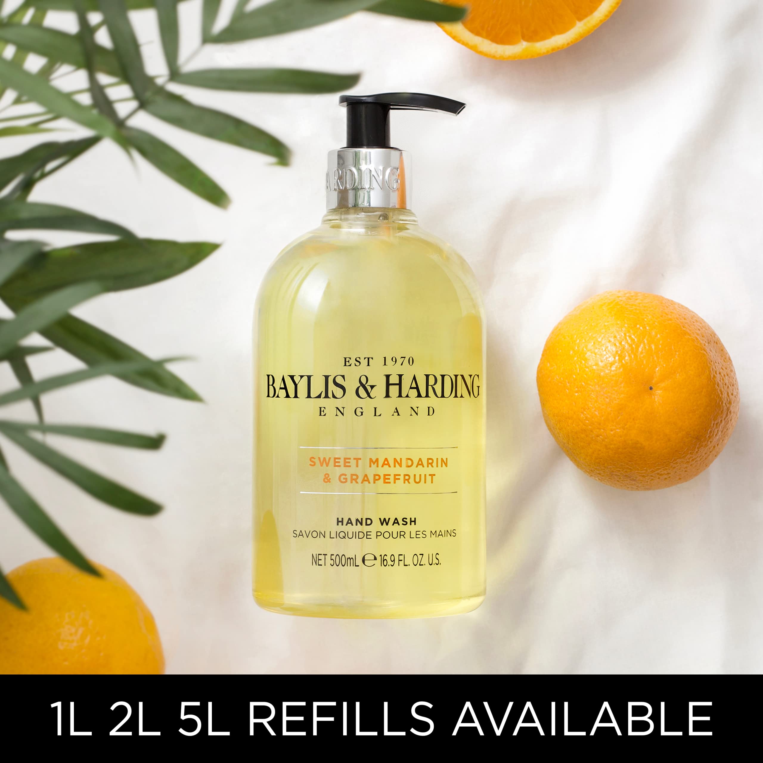 Refill option image for Baylis & Harding hand soap promoting eco-friendly reuse