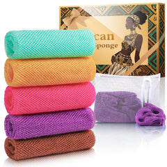 Baypearl African Net Sponge green pack offers colorful exfoliation and quick-dry hygiene.
