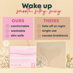 Bayside chest wrinkle patches worn at night for potential overnight smoothing.
