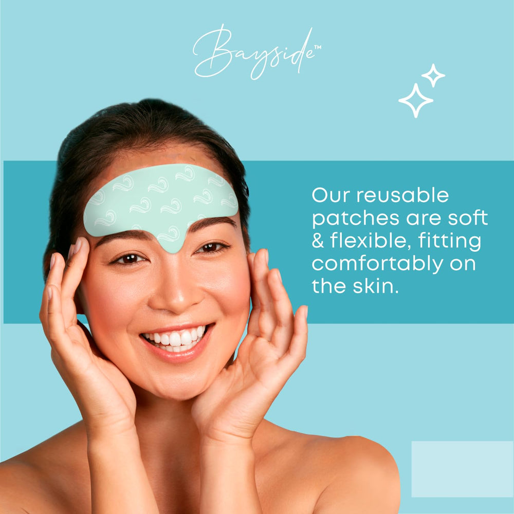 Bayside forehead smoothing patch demonstrates a non-invasive, refreshed appearance.