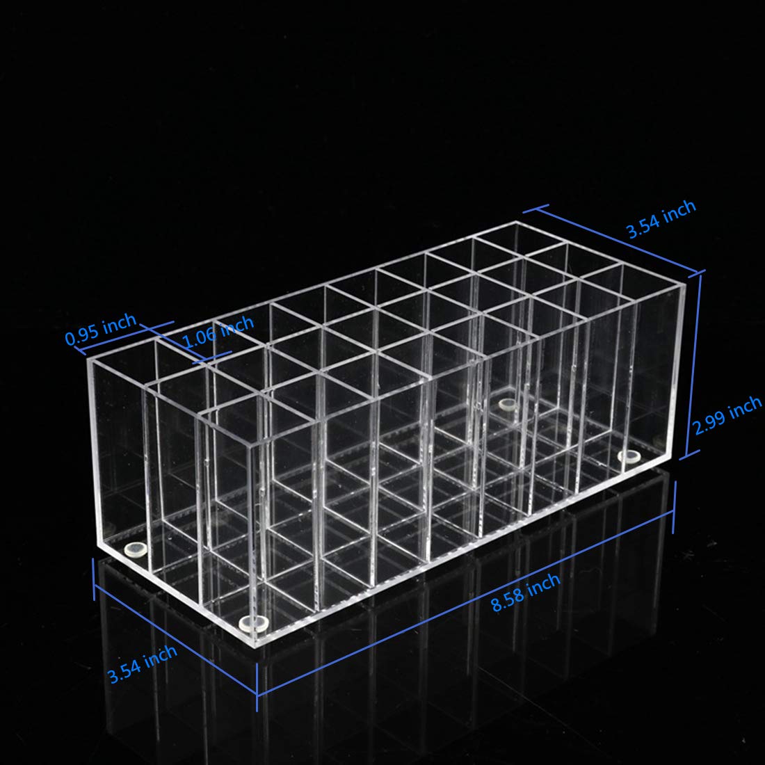 BBDOU clear acrylic makeup storage display adds a luxe touch.