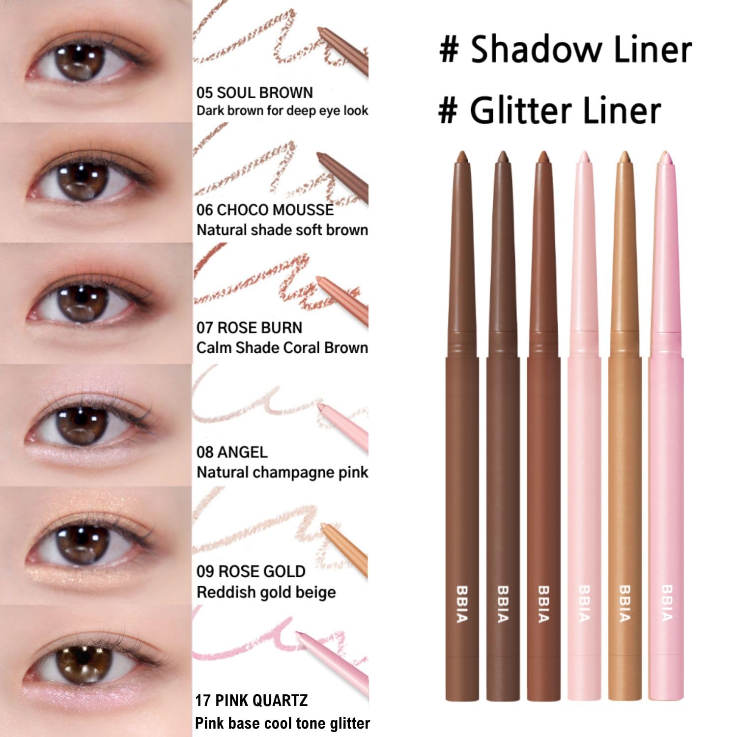 BBIA Last Auto Gel Eyeliner 13 Peanut Beige swatches reveal warm neutral.