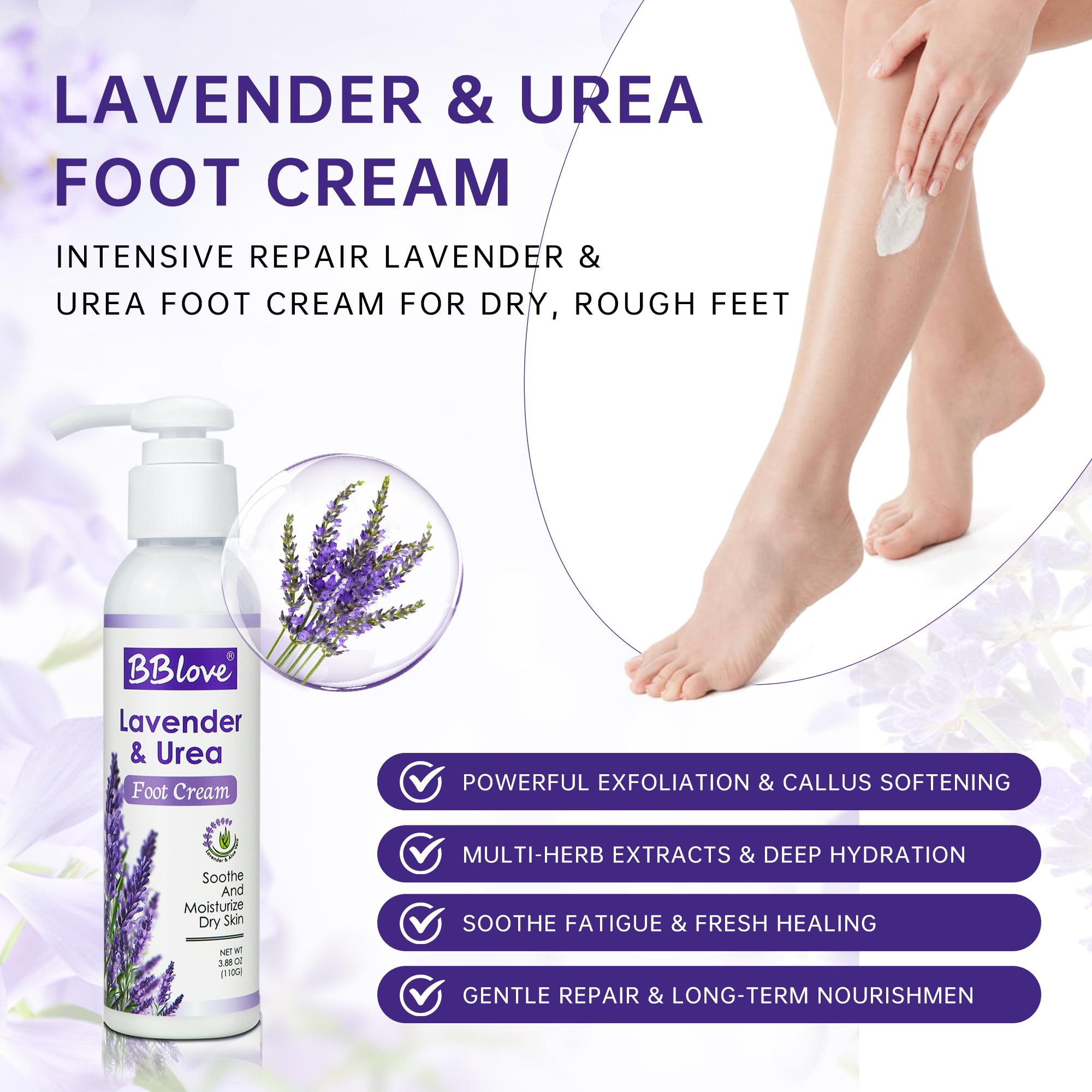 BBlove Foot Soak Therapy demonstrates relaxing lavender aromatherapy and tension relief.