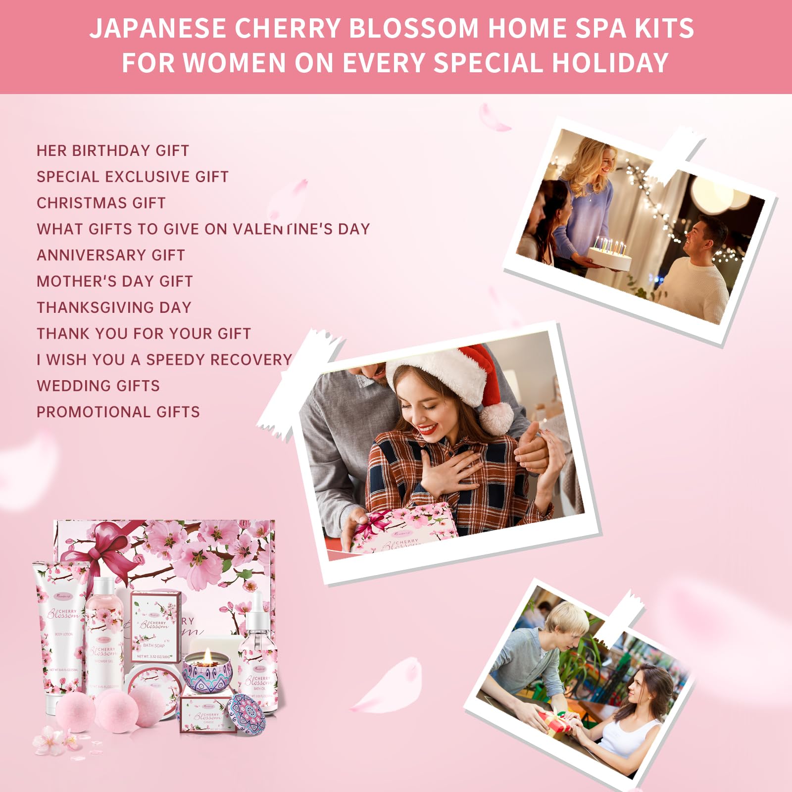 BBlove Japanese Cherry Blossom Gift Box display of a premium spa set