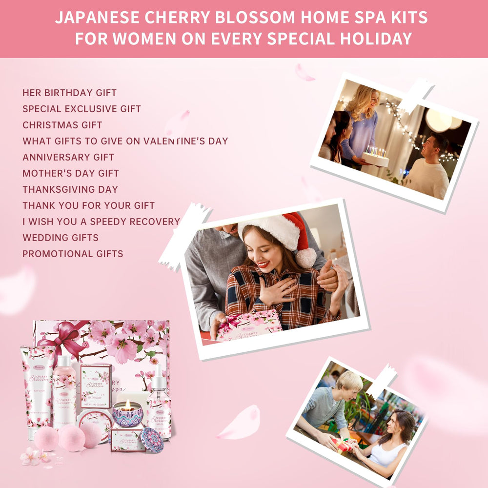BBlove Japanese Cherry Blossom Gift Box display of a premium spa set