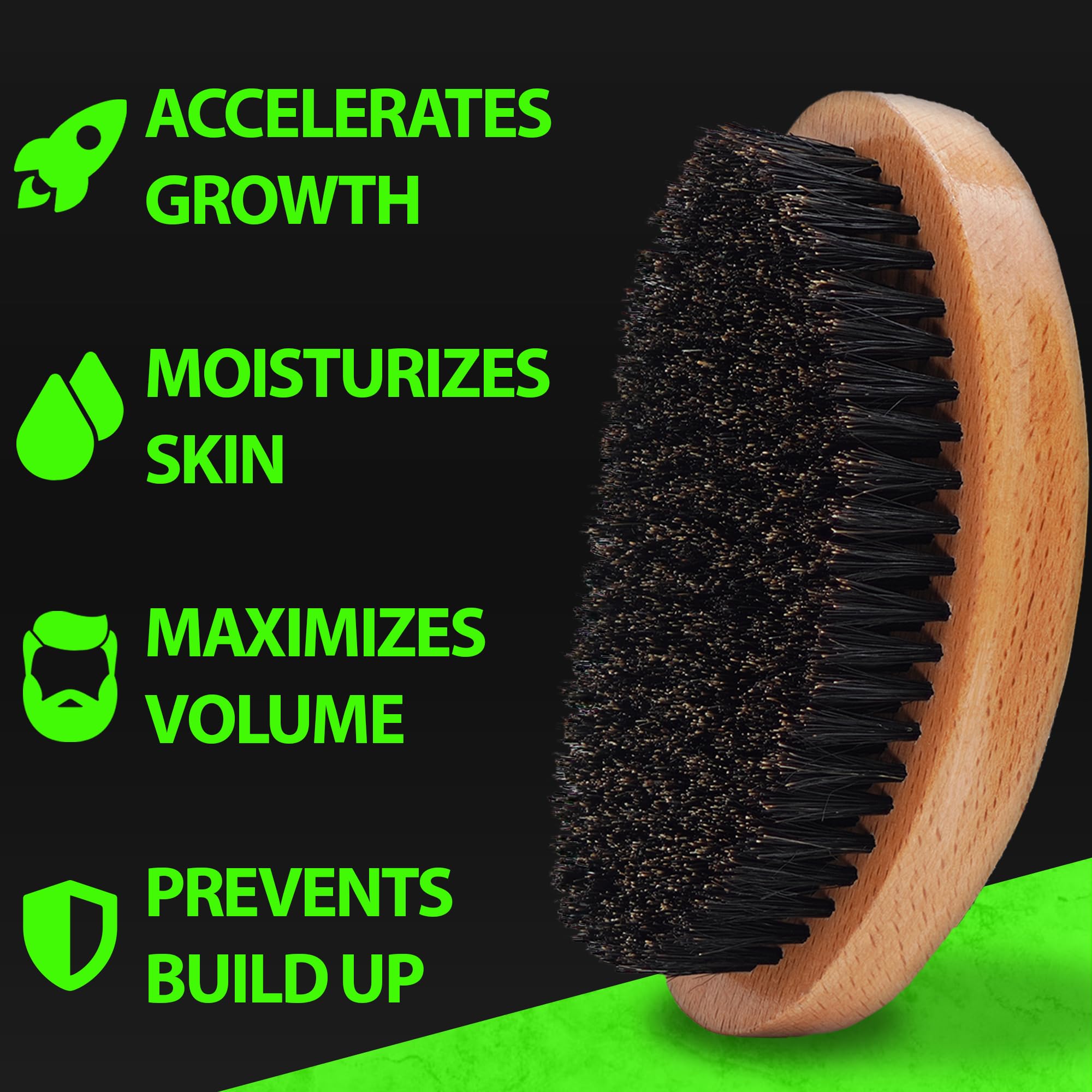 BBS 360 Wave Brush curved wood design aids smooth defined waves.