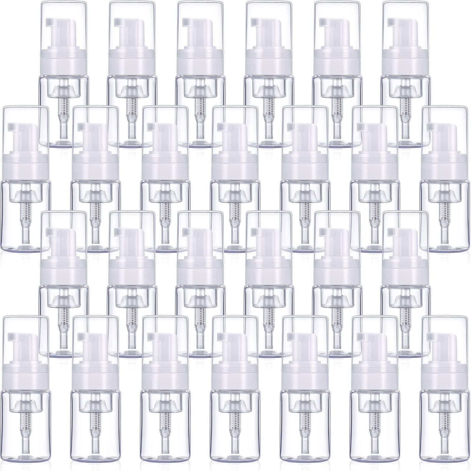 BBTO foam dispenser 30ml clear bottle for travel-friendly liquid packaging and easy visibility.