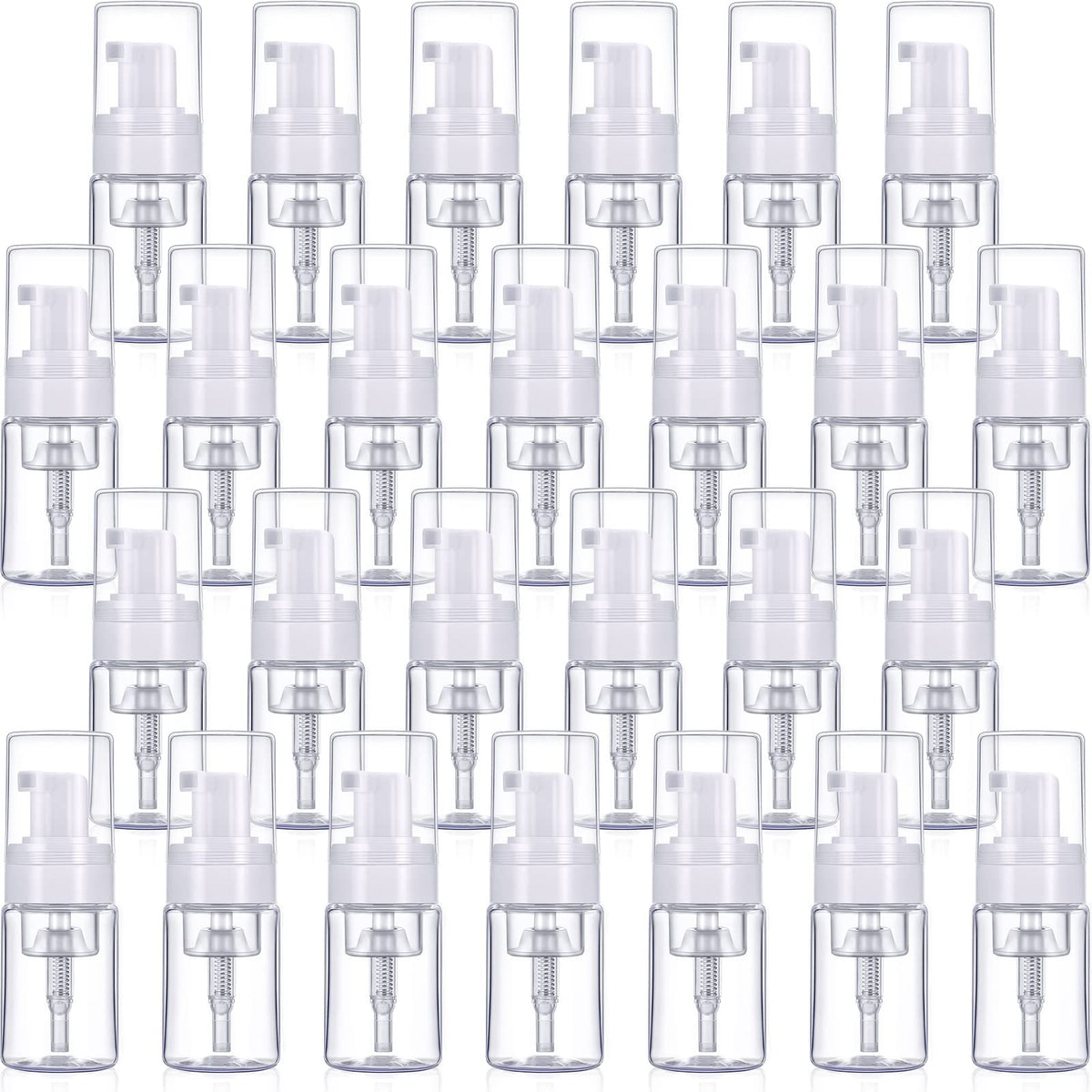 BBTO foam dispenser 30ml clear bottle for travel-friendly liquid packaging and easy visibility.