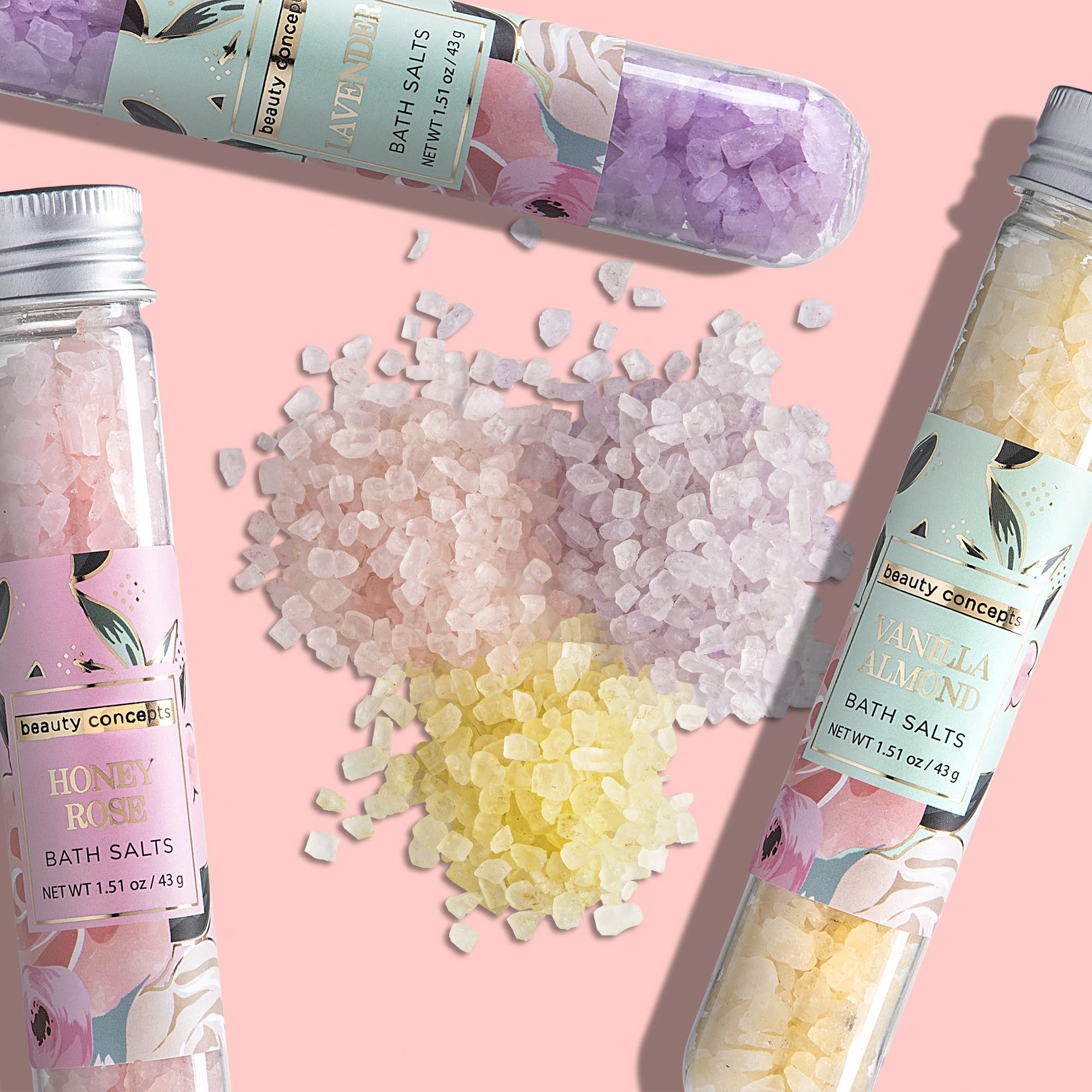 B.C. Beauty Concepts Sweet Mint bath salts refresh senses and renew focus during evening baths.