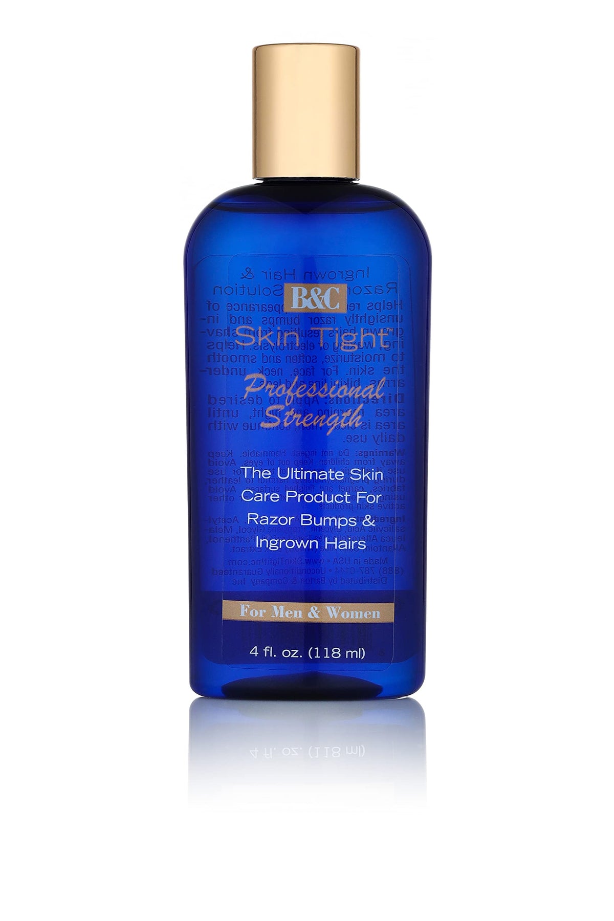 B&C Skin Tight 4oz bottle front view for razor bump relief