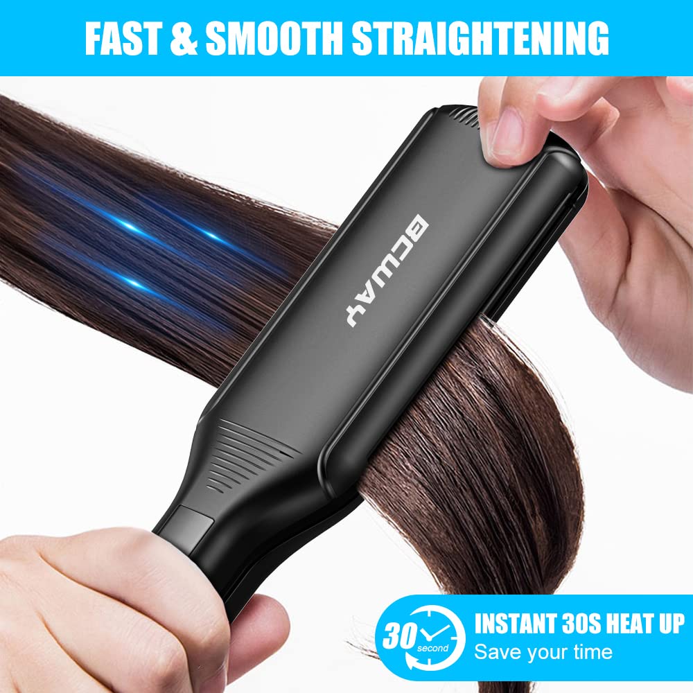 Bcway flat iron 360-degree swivel cord enables easy maneuvering during styling