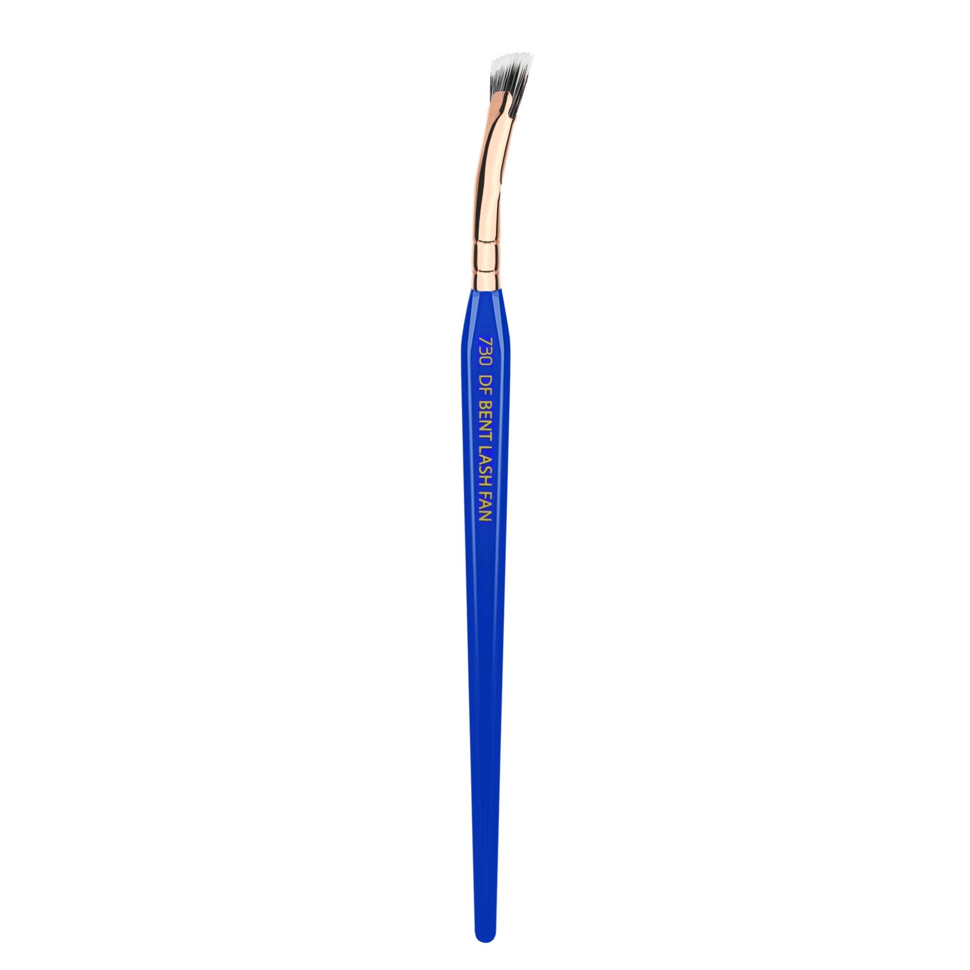 Bdellium Tools Golden Triangle 730 mascara fan with blue handle for precise lash application