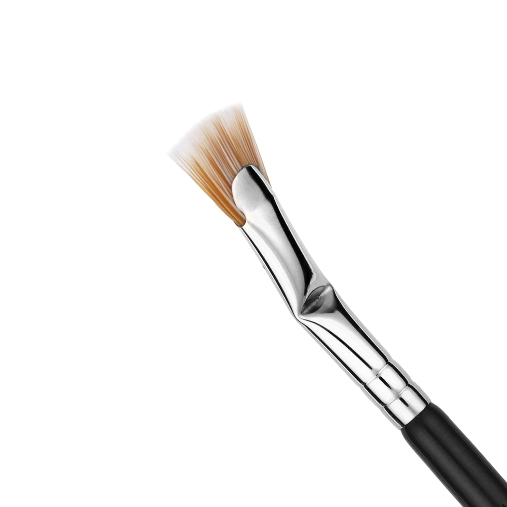 Bdellium Tools vegan synthetic fibers brush closeup emphasizing smooth mascara application