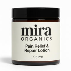 BDQBDQ Mira Relief Lotion bottle front for daily skin nourishment and comfort.