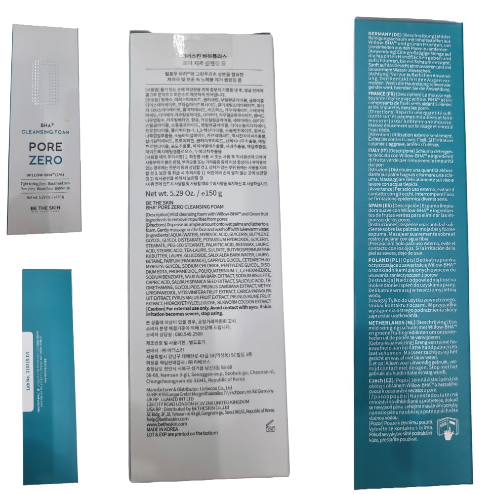 BE THE SKIN BHA+ Pore Zero Foam suitable for daily use on all skin types.