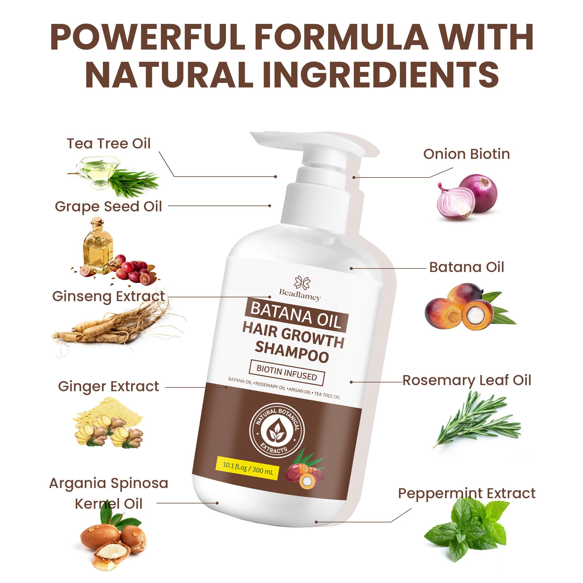 Beadlamey Batana Oil ingredients close-up highlighting nourishing botanicals for hair health