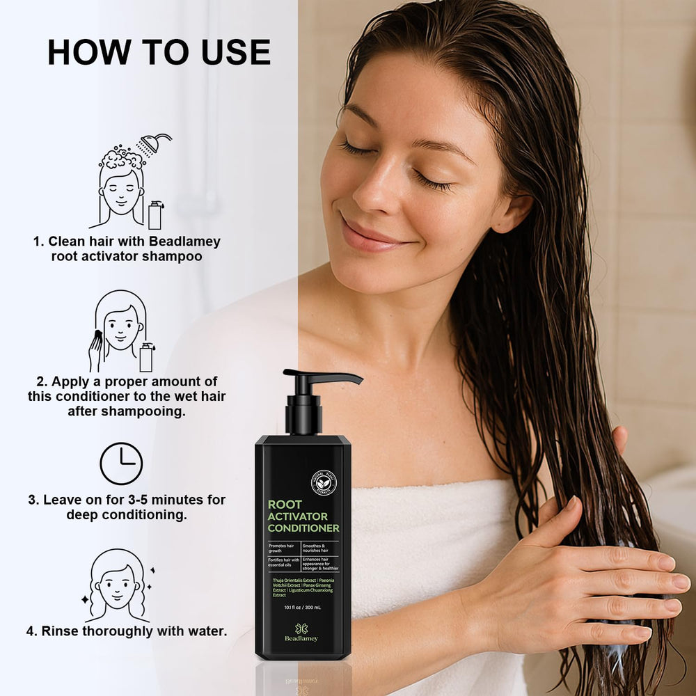 Beadlamey Root Activator Conditioner packaging box on display for convenience