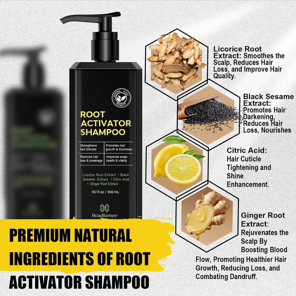 Beadlamey Root Activator set on sink illustrating complete men's hair care routine