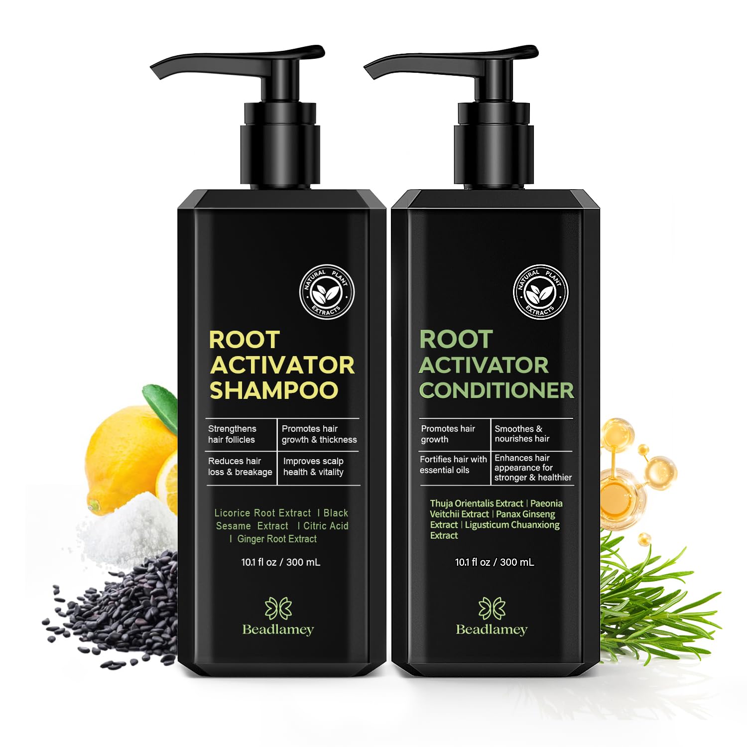 Beadlamey Root Activator Shampoo bottle for daily scalp nourishment and potential fullness