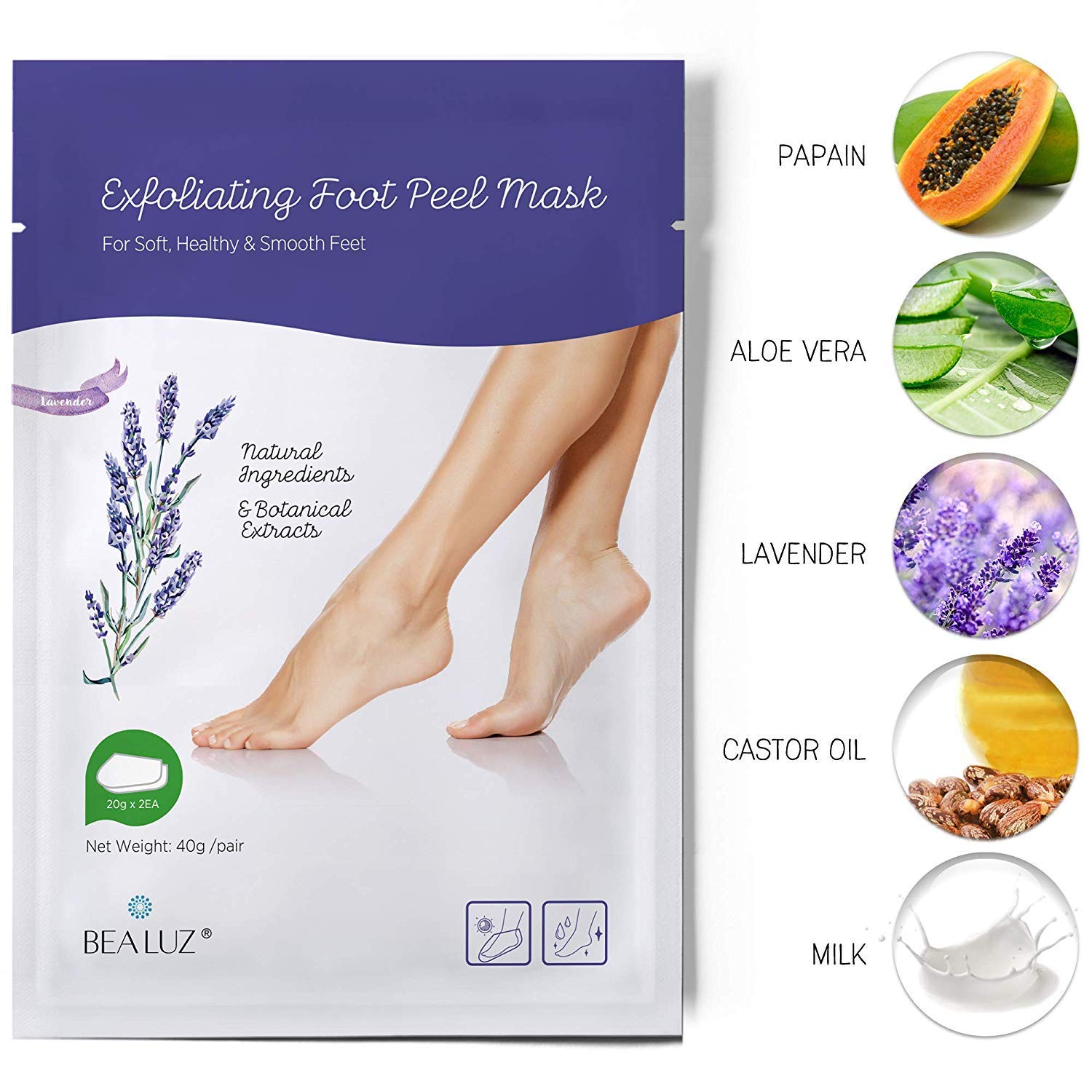 Bealuz lavender foot-care closeup with natural botanicals