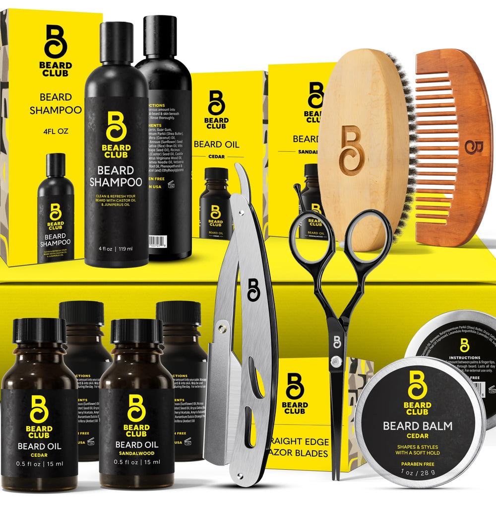 The Beard Club cedar-sandalwood oils bottle for warm fragrance and hydration