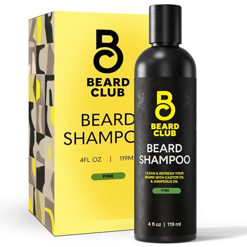 The Beard Club Original Premium Beard Shampoo bottle demonstrates gentle cleansing for beard and skin.
