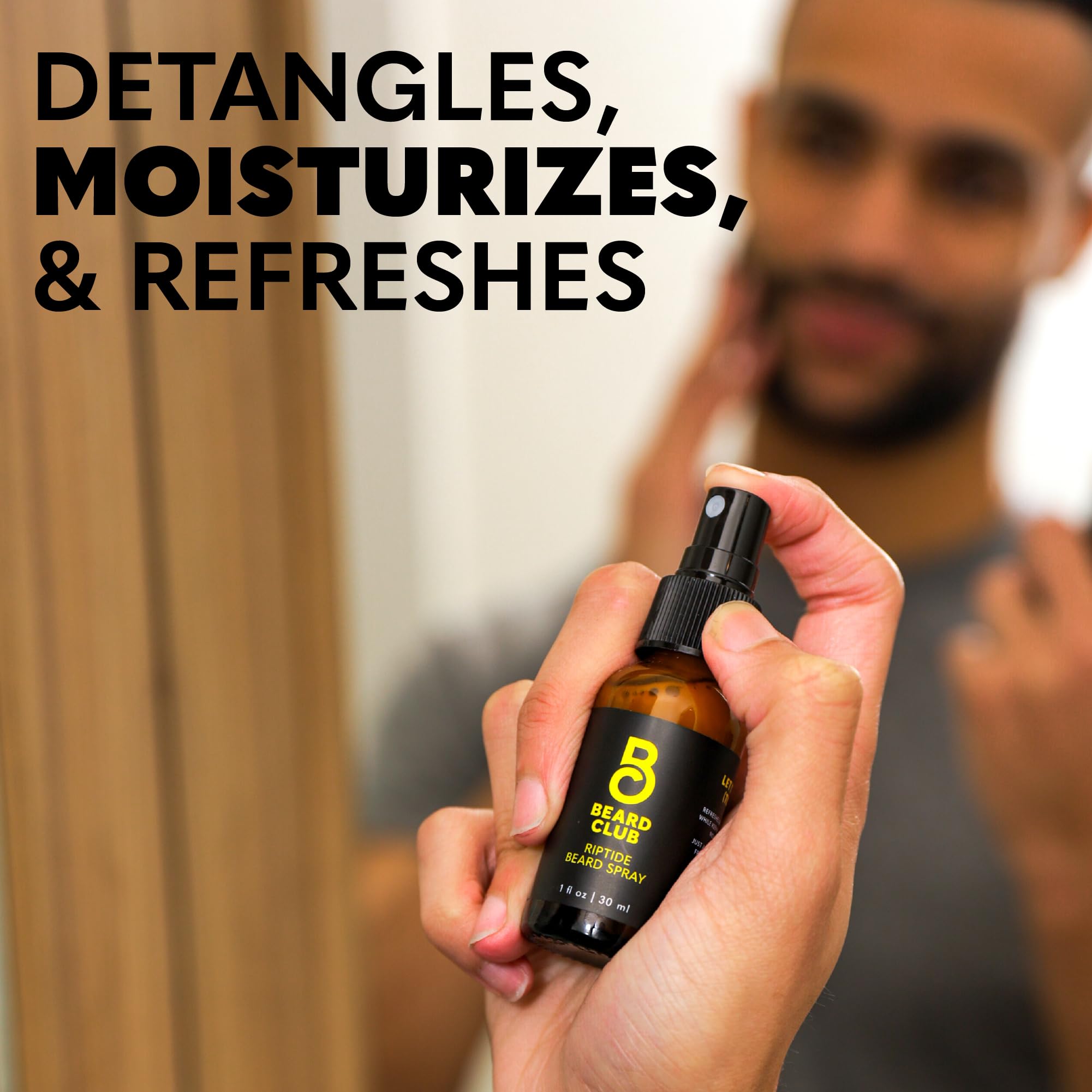Travel-ready Beard Club Riptide bottle for on-the-go grooming
