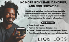 Beard Gains Lion Locs creamy texture image highlights lightweight, daily-use formula.
