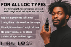 Beard Gains Lion Locs dreadlock care set shown for routine upkeep.