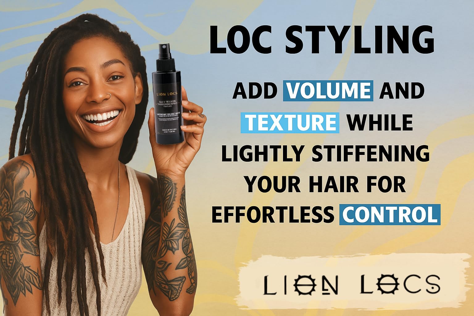 Beard Gains Lion Locs easy-shake spray for quick refresh