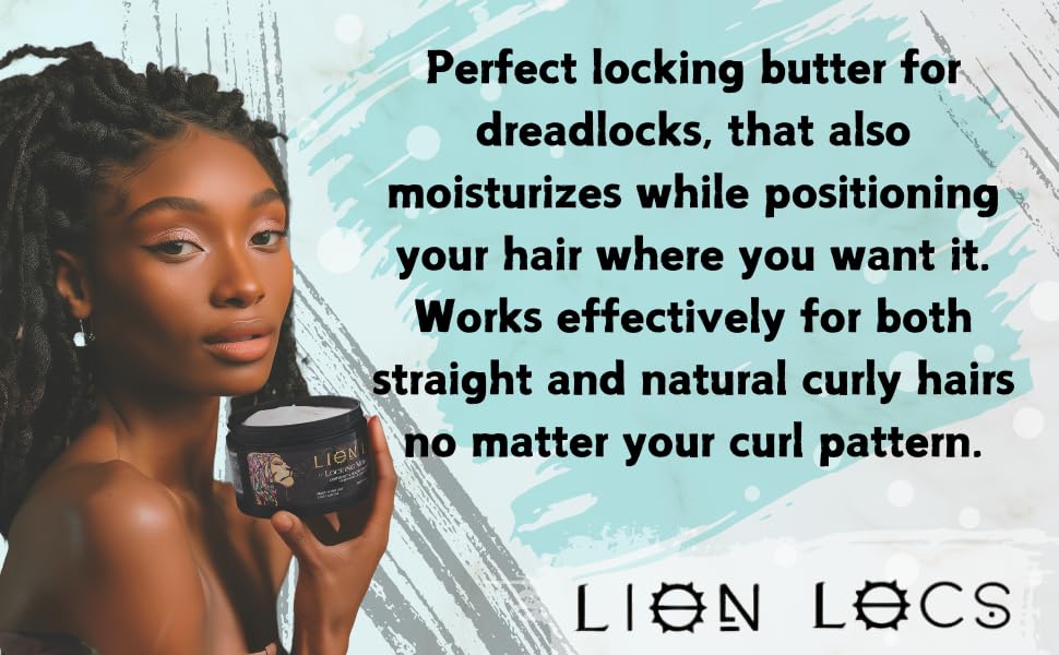 Beard Gains Lion Locs jar-label highlights all-natural ingredients for healthy loc maintenance.