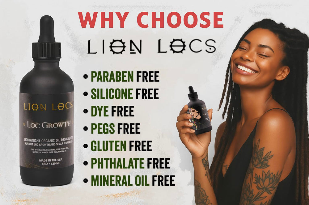 Beard Gains Lion Locs lightweight formula delivering natural shine to locs.