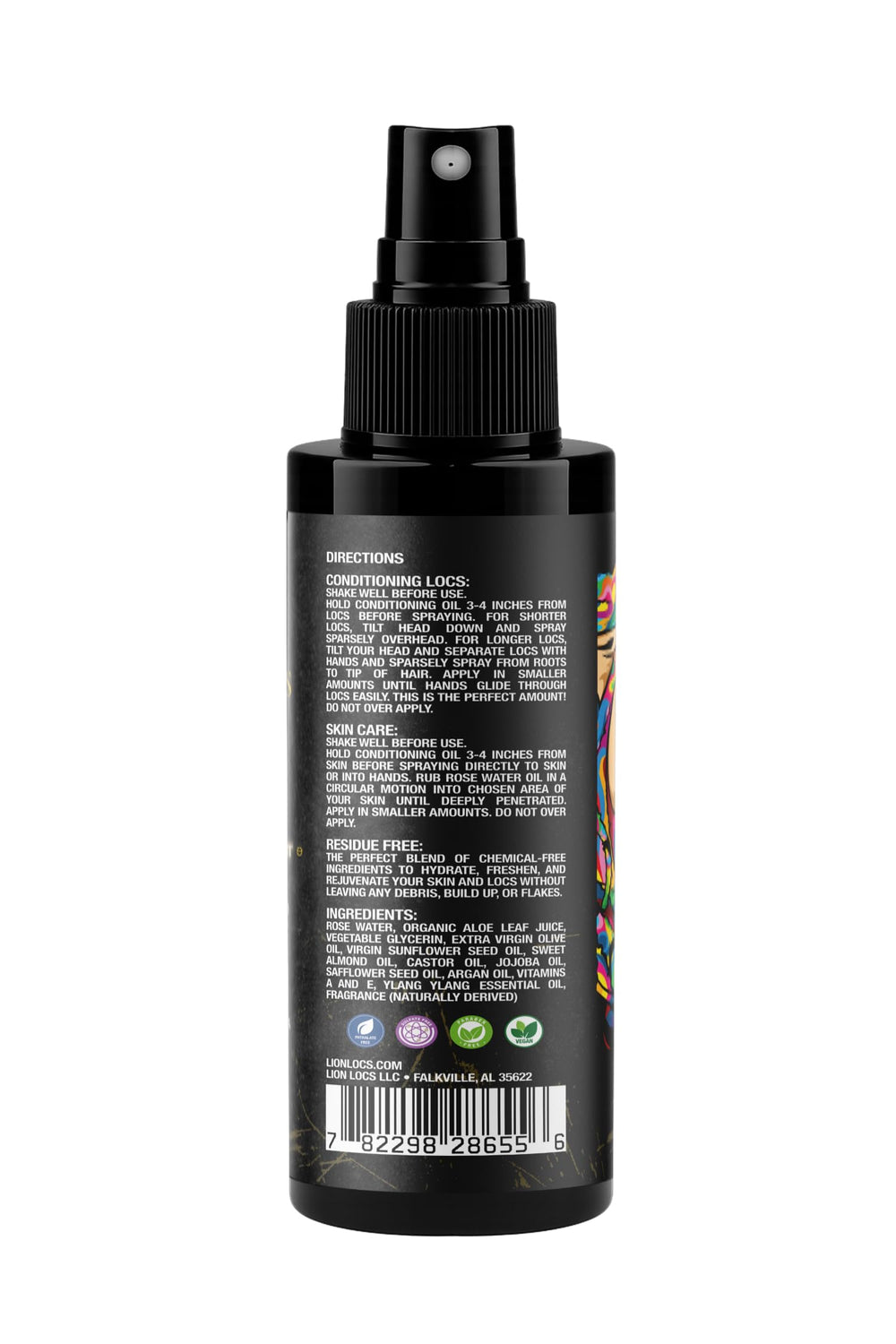 Beard Gains Lion Locs rosewater mist as detangler and leave-in conditioner