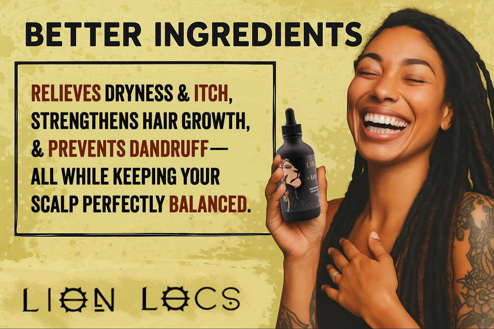 Beard Gains Lion Locs scalp-relaxer in use, soothing the scalp during maintenance.