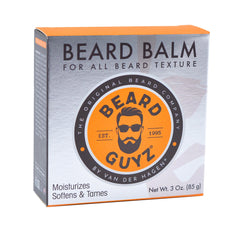 Beard Guyz hands apply balm for easy grooming and frizz reduction.