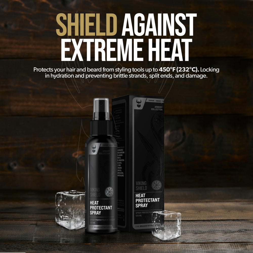 The Beard Struggle Viking Shield packaging shown for daily use convenience.